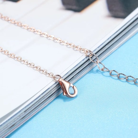 925 Rose Gold Pearl Bracelet Anklet 8'' - Picture 3 of 11